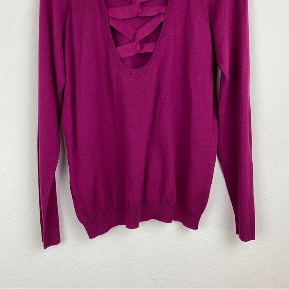 NWT Sandro Silk Blend Light Weight Pink Sweater W/ Criss Cross US 8 - Picture 10 of 10